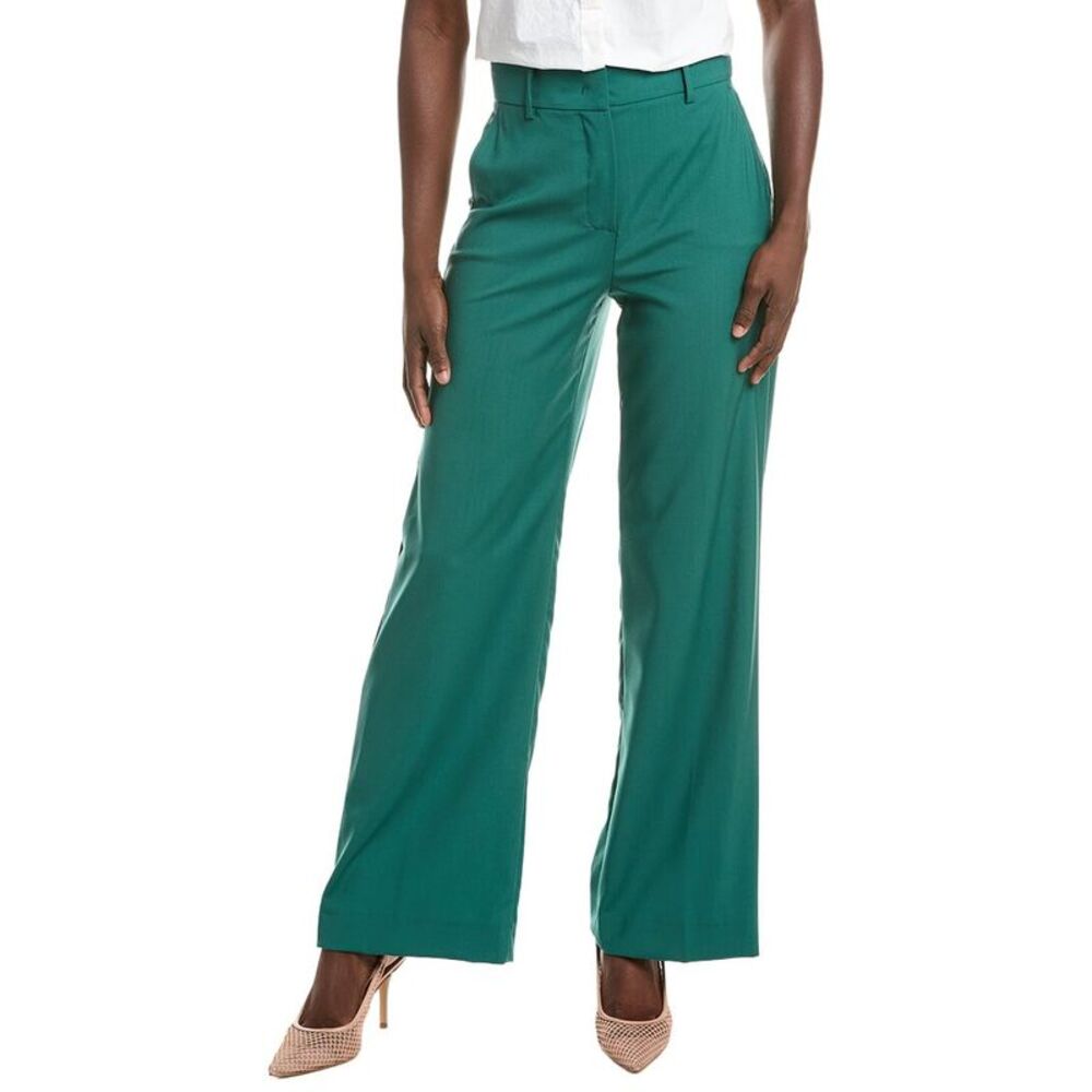 Max Mara Womens Weekend Visivo Wool Long Trouser, Green